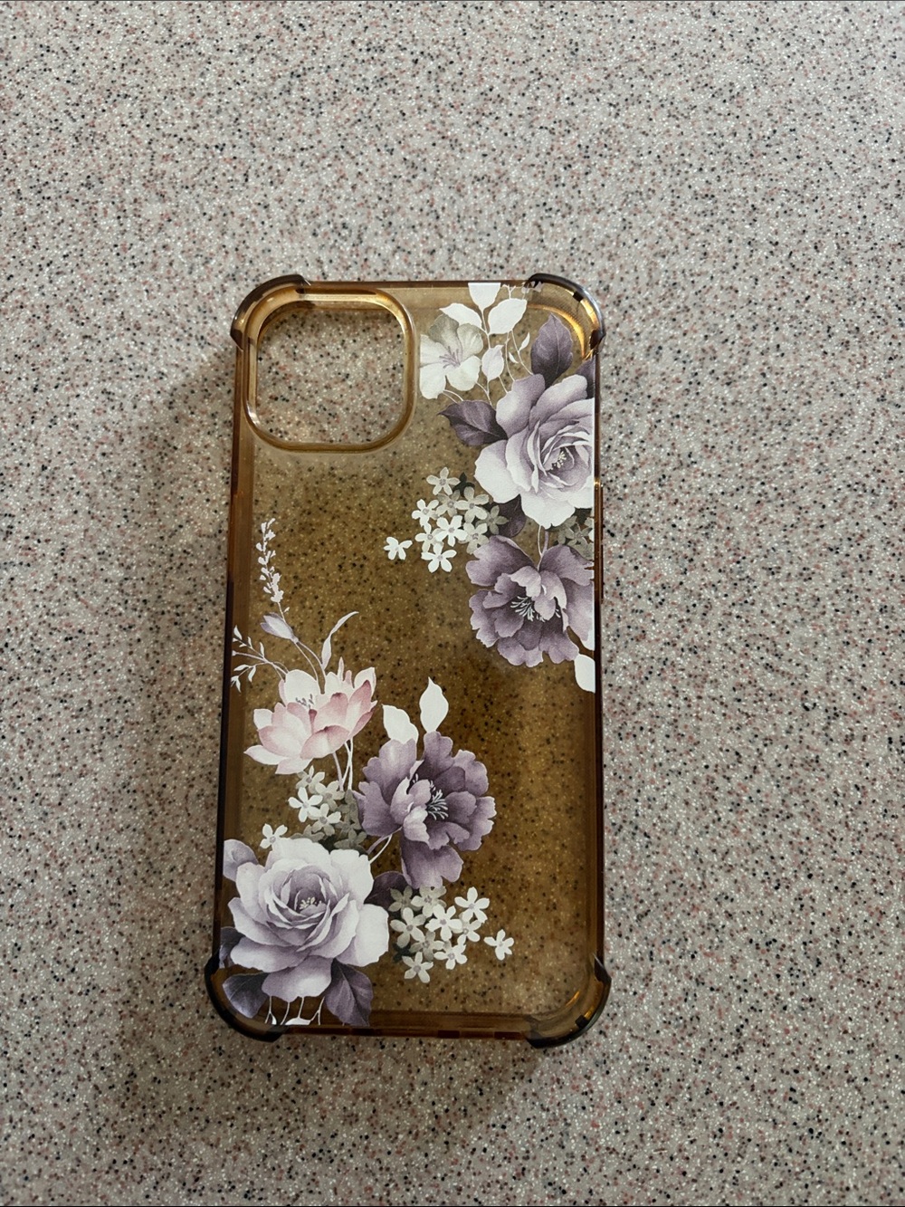 iPhone 13 Floral Purple Clear Protective Phone Case